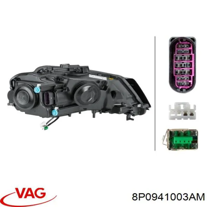 Reflektor lewy VAG 8P0941003AM cena, od 506,35 USD