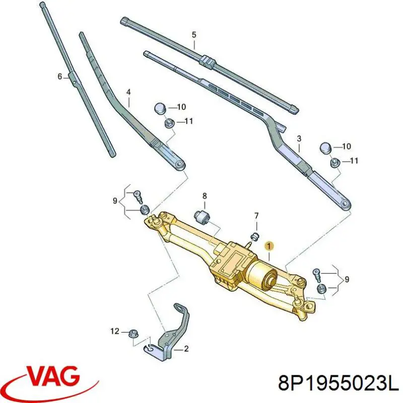 Mechanizm wycieraczek VAG 8P1955023L cena, od 61,80 USD