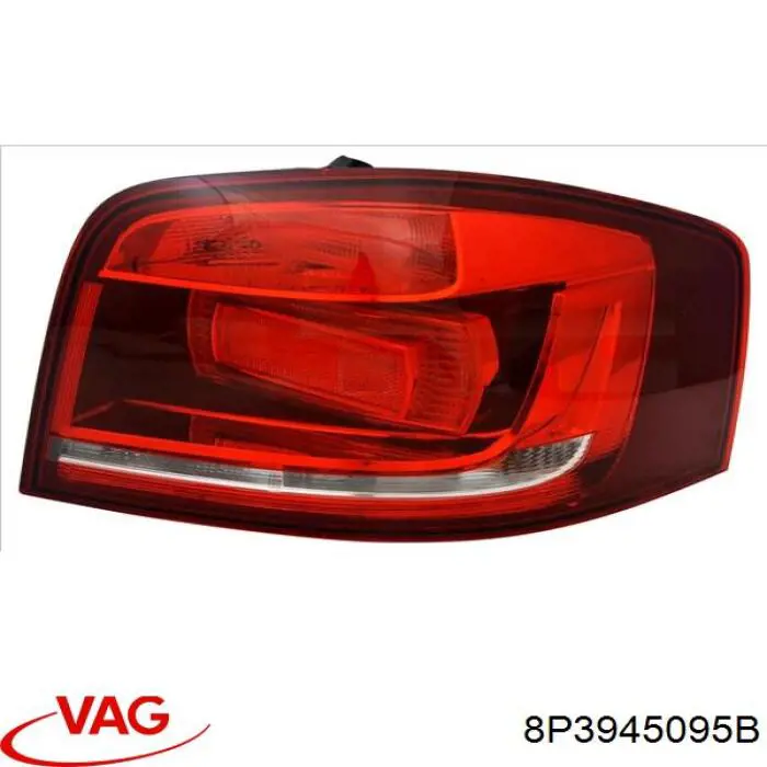 Lampa zespolona tylna lewa zewnętrzna VAG 8P3945095B cena, od 117,48 USD