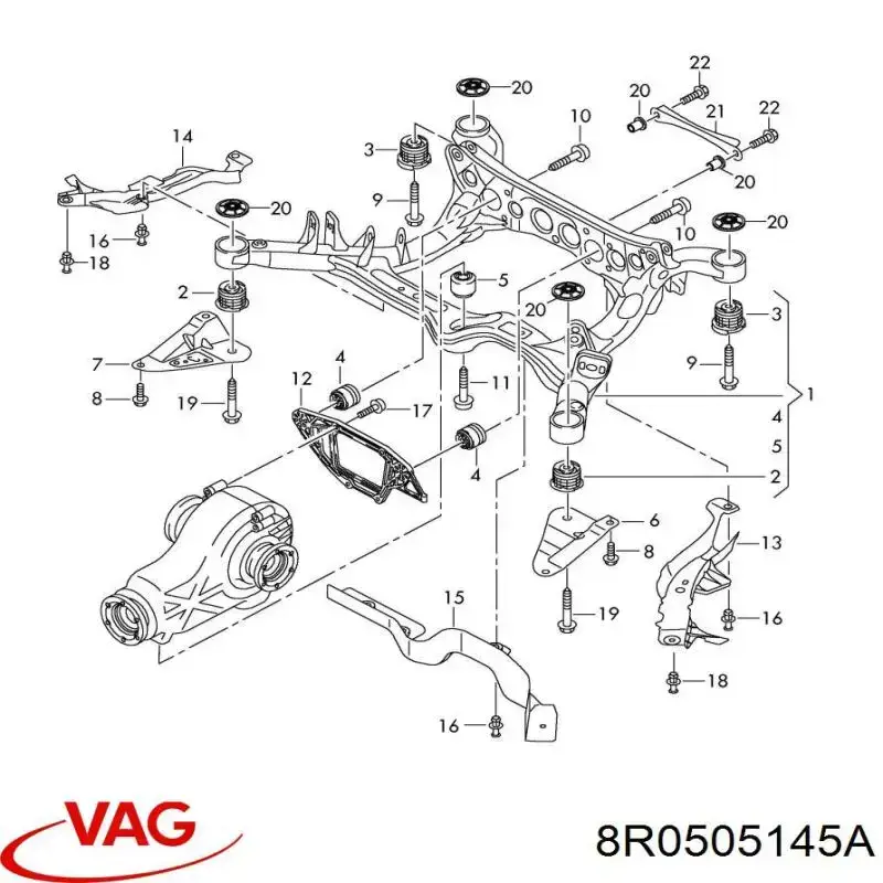 Silentblock tylnej belki VAG 8R0505145A cena, od 32,87 USD