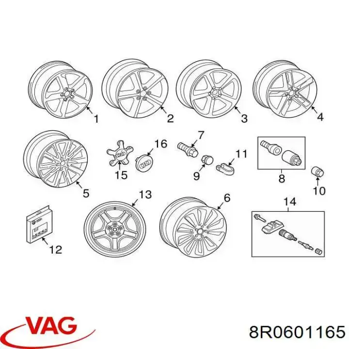 Do koszyka Kołpak do obręczy koła Audi A3  8P1