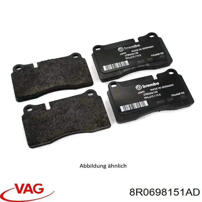 8R0698151AD VAG Klocki hamulcowe przednie tarczowe