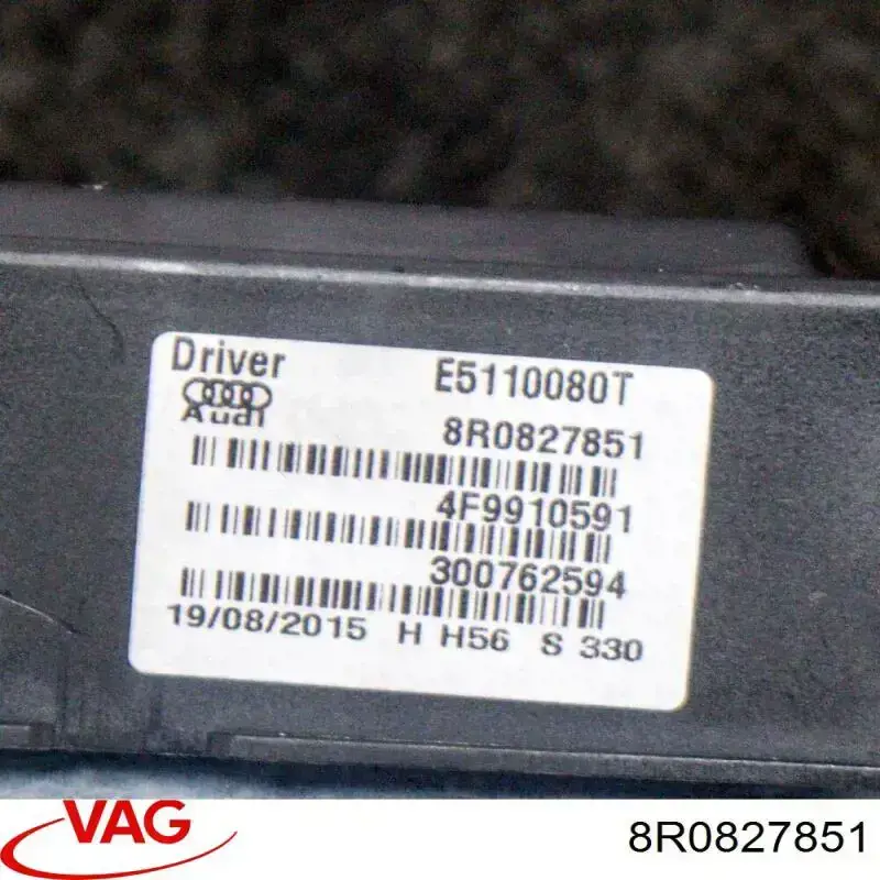 Amortyzator klapy bagażnika (3/5 drzwi-tylnych) VAG 8R0827851