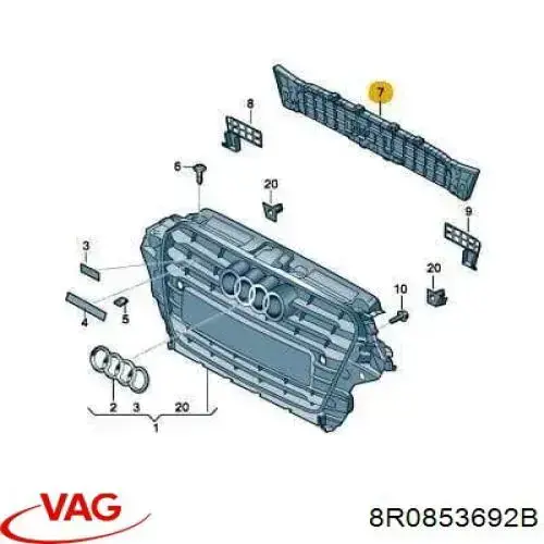 8R0853692B VAG Wspornik atrapy chłodnicy