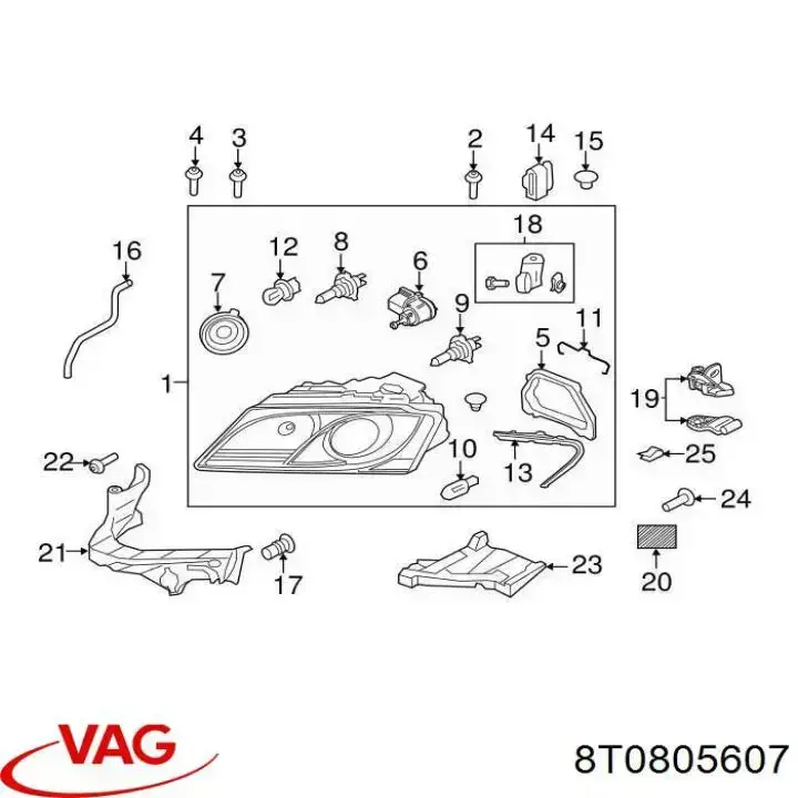 Wsponik (adapter) mocowania reflektora przedniego lewego Signeda PAD44122LO