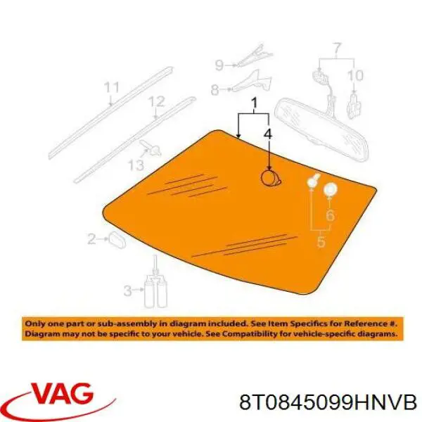 8T0845099HNVB VAG Szyba przednia