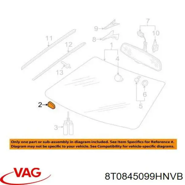 Szyba przednia VAG 8T0845099HNVB cena, od 244,97 USD