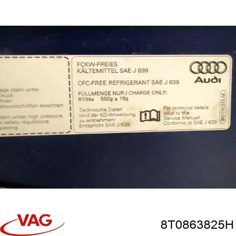 Do koszyka 8T0863825H VAG Wygluszenie maski