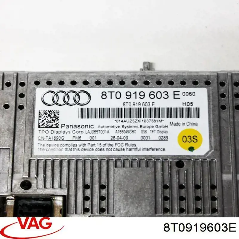 Wyświetlacz wielofunkcyjny VAG 8T0919603E cena, od 81,72 USD