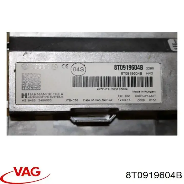 Wyświetlacz wielofunkcyjny VAG 8T0919604B cena, od 224,74 USD