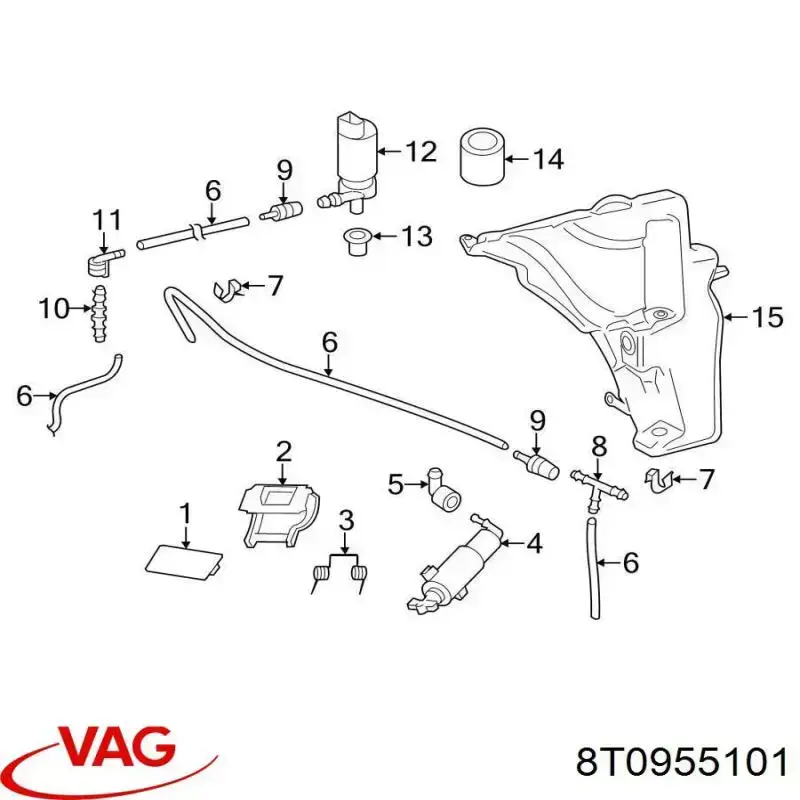 Dysza spryskiwacza reflektora przedniego lewego VAG 8T0955101 cena, od 28,42 USD
