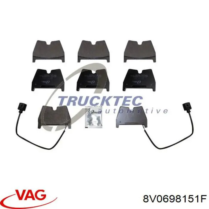 8V0698151F VAG Klocki hamulcowe przednie tarczowe
