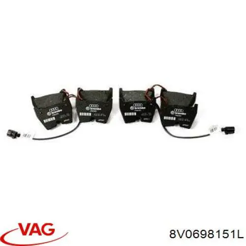 8V0698151L VAG Klocki hamulcowe przednie tarczowe