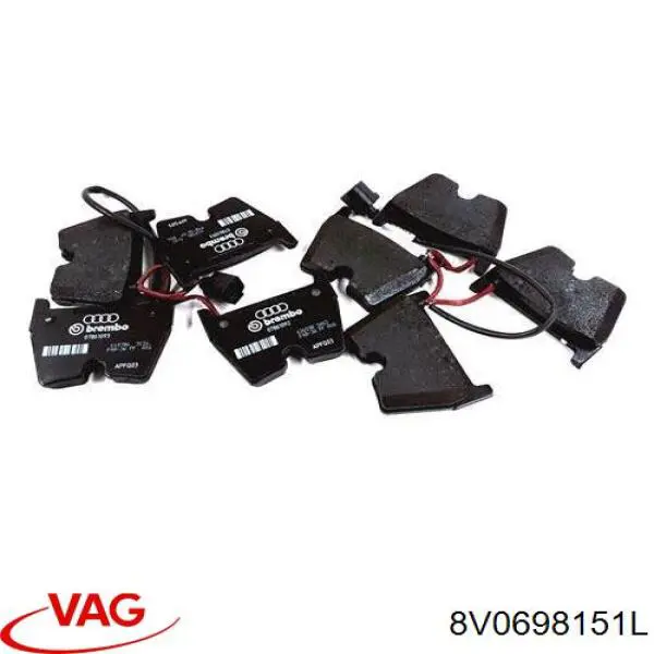 Klocki hamulcowe przednie tarczowe VAG 8V0698151L cena, od 82,20 USD