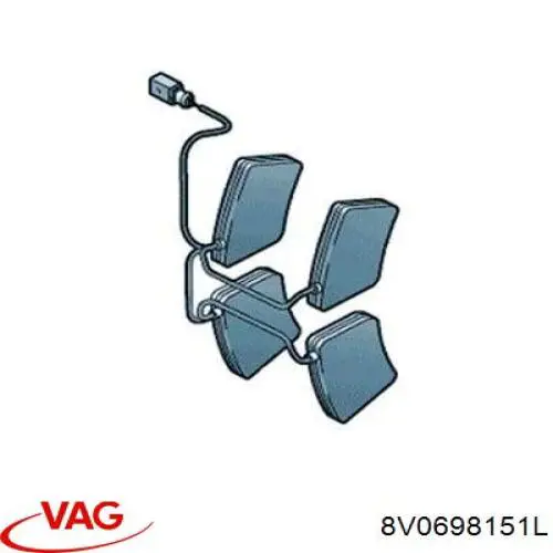 Do koszyka 8V0698151L VAG Klocki hamulcowe przednie tarczowe