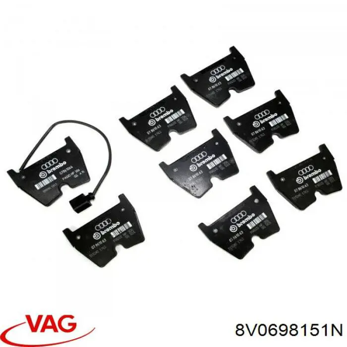 Klocki hamulcowe przednie tarczowe VAG 8V0698151N cena, od 82,20 USD