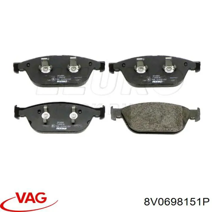 Klocki hamulcowe przednie tarczowe VAG 8V0698151P cena, od 82,20 USD