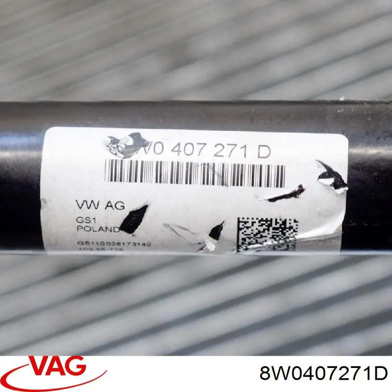 Do koszyka 8W0407271D VAG Półoś napędowa przednia