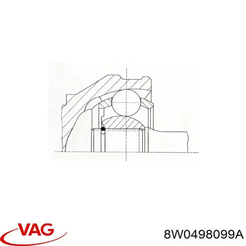 Przegub homokinetyczny przedni zewnętrzny VAG 8W0498099A cena, od 43,56 USD