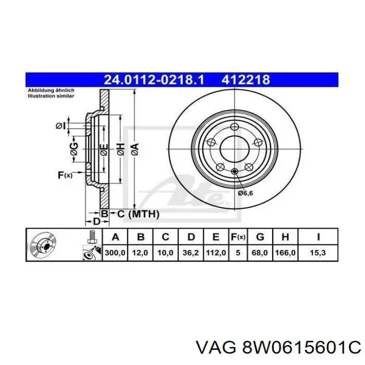 Do koszyka 8W0615601C VAG Tarcza hamulcowa tylna