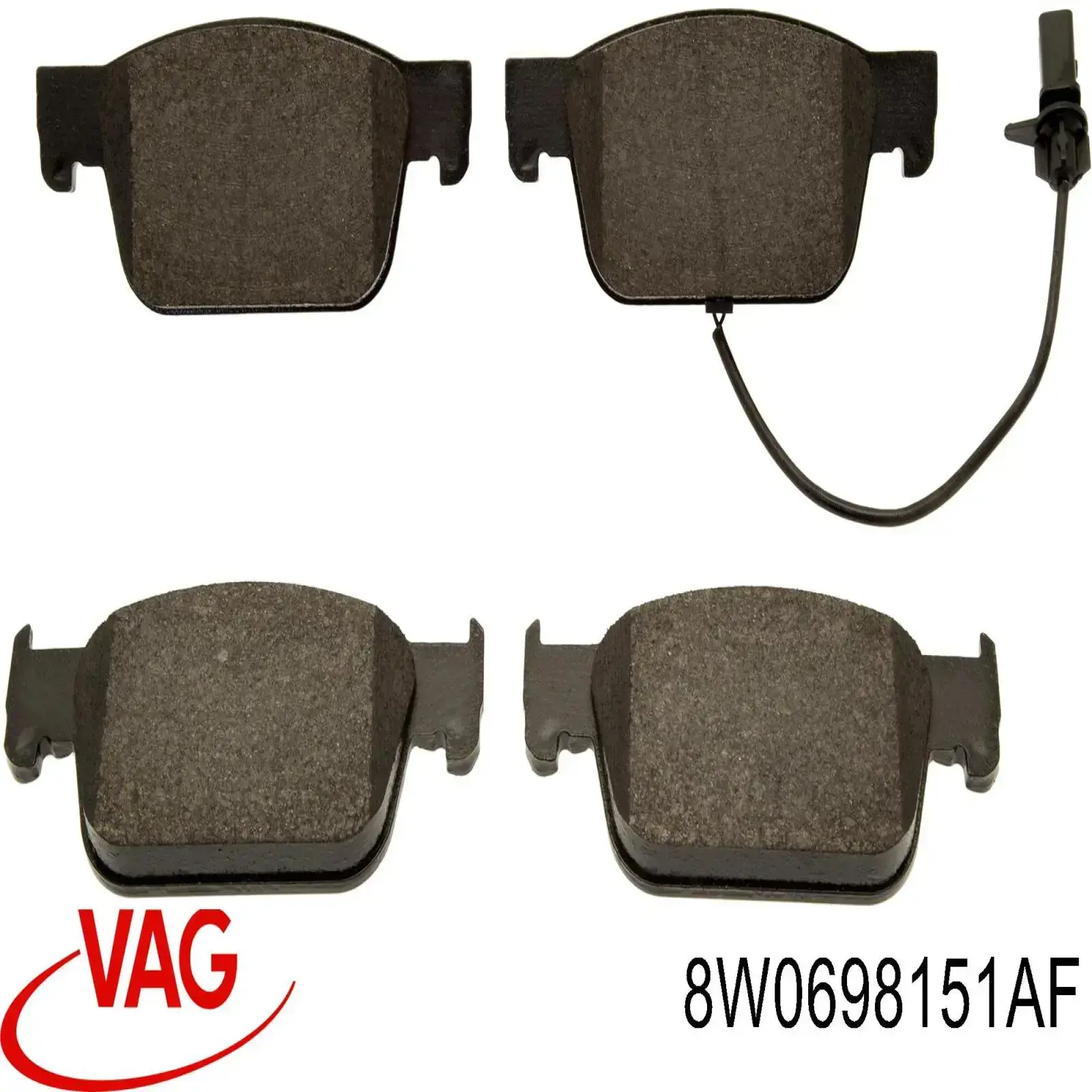 8W0698151AF VAG Klocki hamulcowe przednie tarczowe
