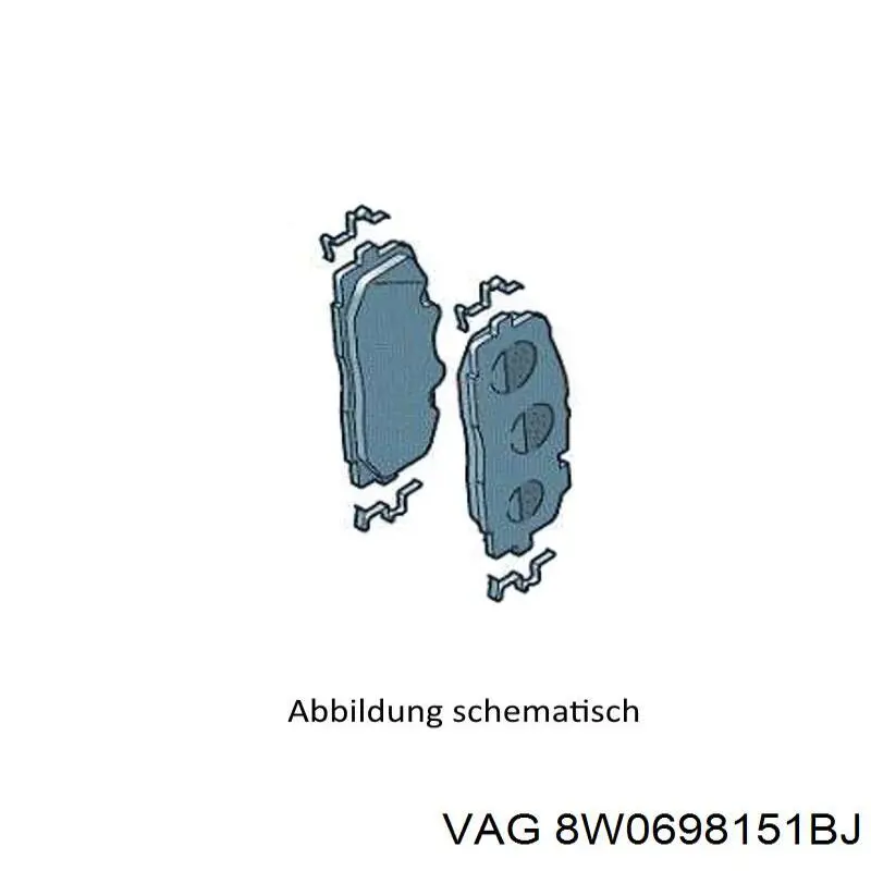 Do koszyka 8W0698151BJ VAG Klocki hamulcowe przednie tarczowe