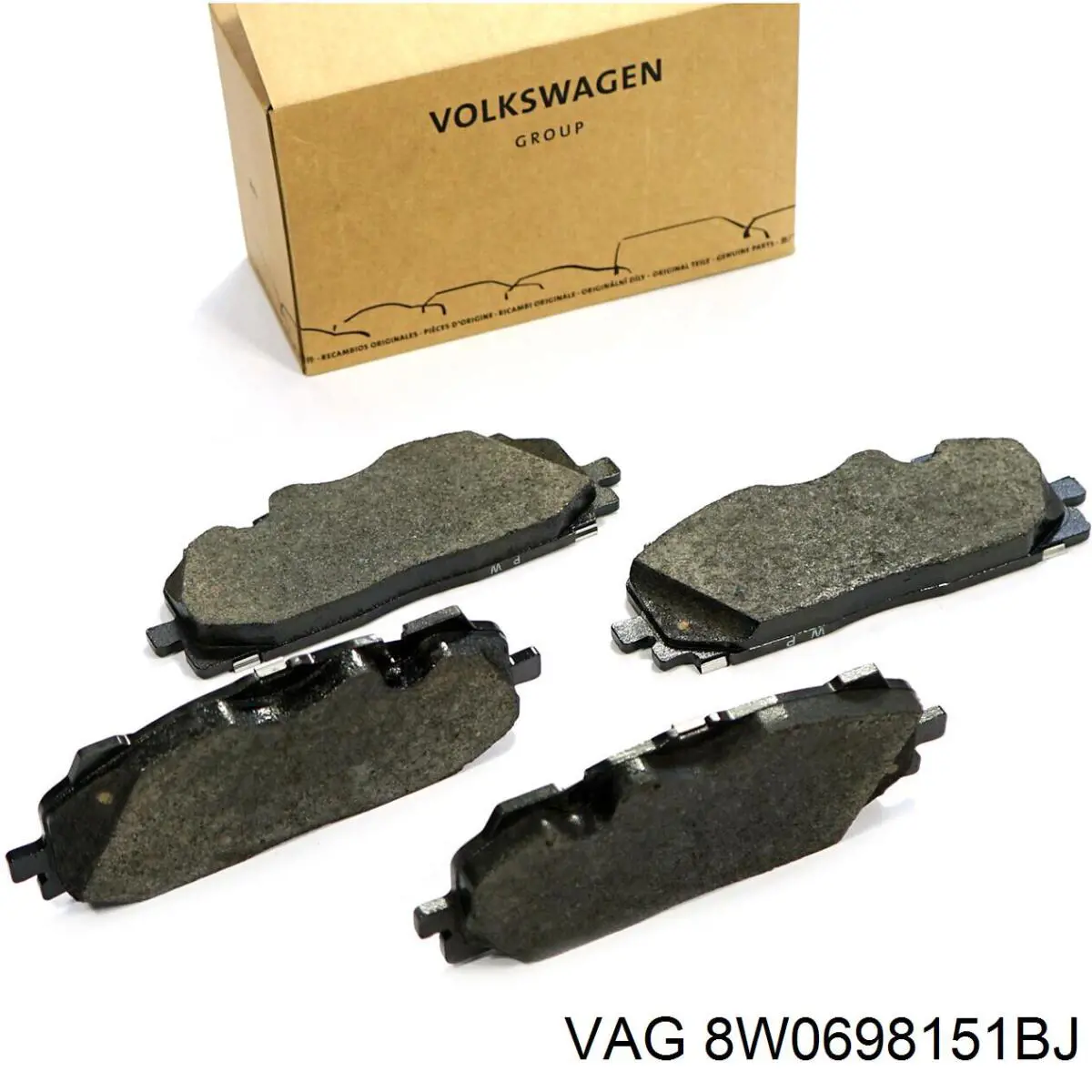 8W0698151BJ VAG Klocki hamulcowe przednie tarczowe