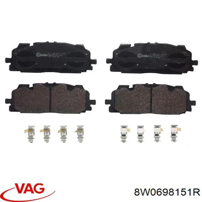 Klocki hamulcowe przednie tarczowe VAG 8W0698151R cena, od 45,04 USD