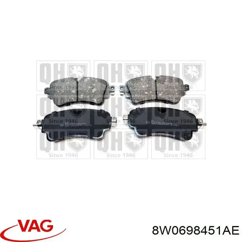 Okładziny (klocki) do hamulców tarczowych tylne VAG 8W0698451AE cena, od 30,57 USD