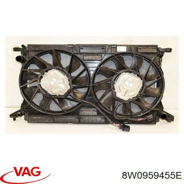8W0959455E VAG Wentylator elektryczny układu chłodzenia, kompletny (silnik+wirnik) prawy