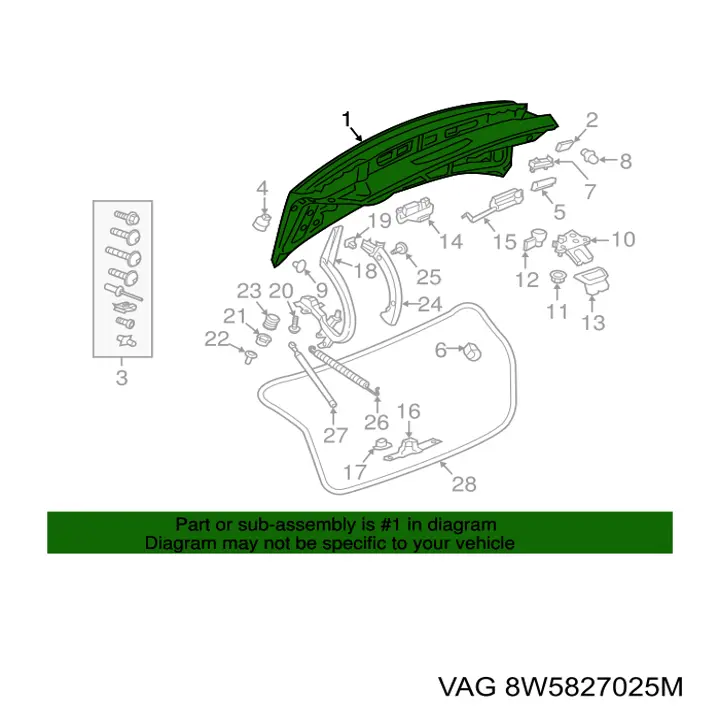 8W5827025M VAG Klapa bagażnika