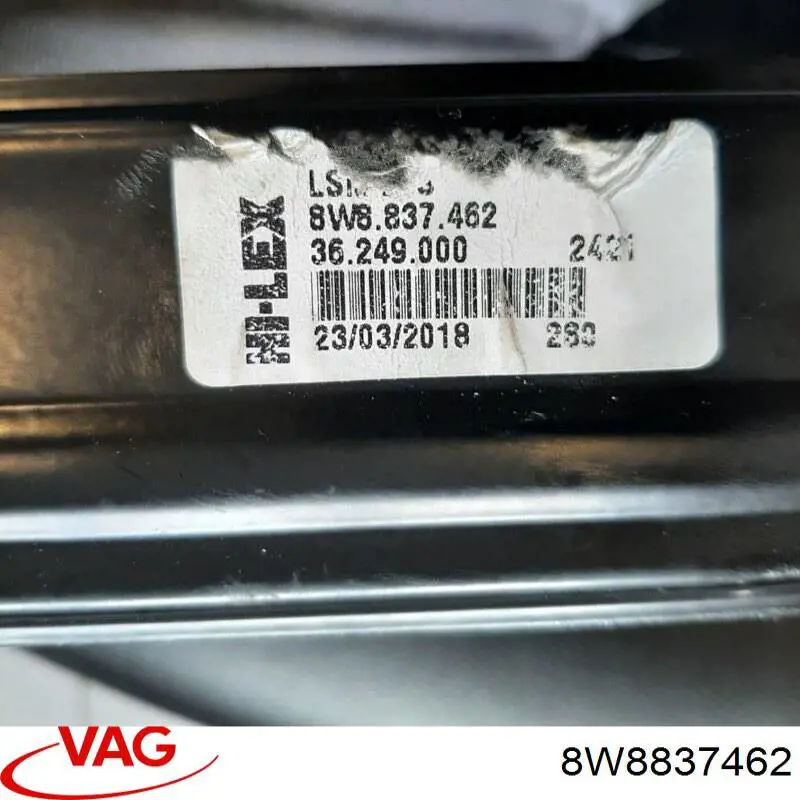 8W8837462 VAG Mechanizm podnoszenia szyby drzwi przednich prawych