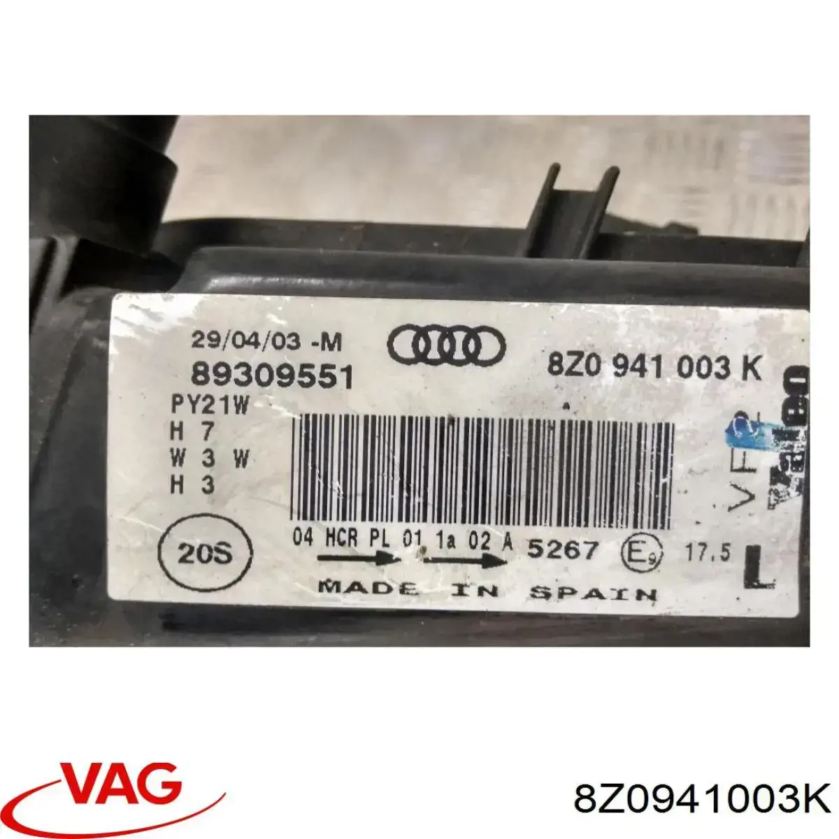 Reflektor lewy VAG 8Z0941003K cena, od 154,17 USD