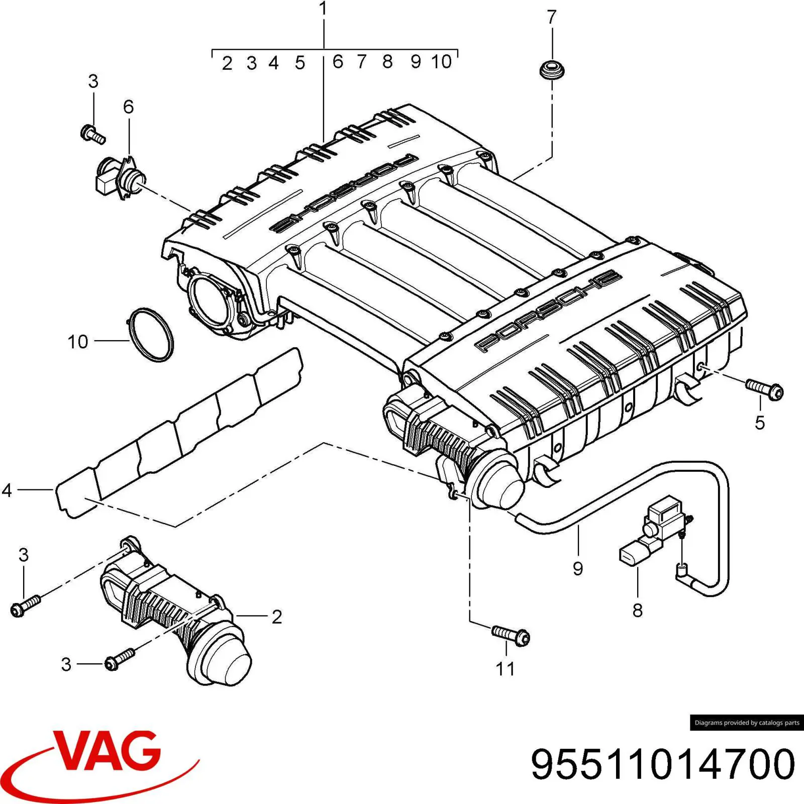 Uszczelka kolektora ssącego VAG 95511014700 cena, od 19,70 USD
