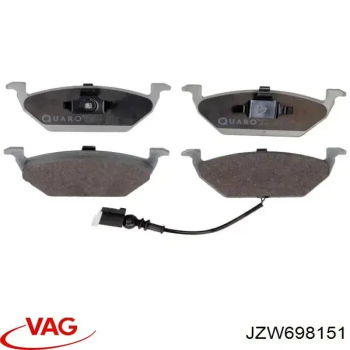 Klocki hamulcowe przednie tarczowe JZW698151 VAG