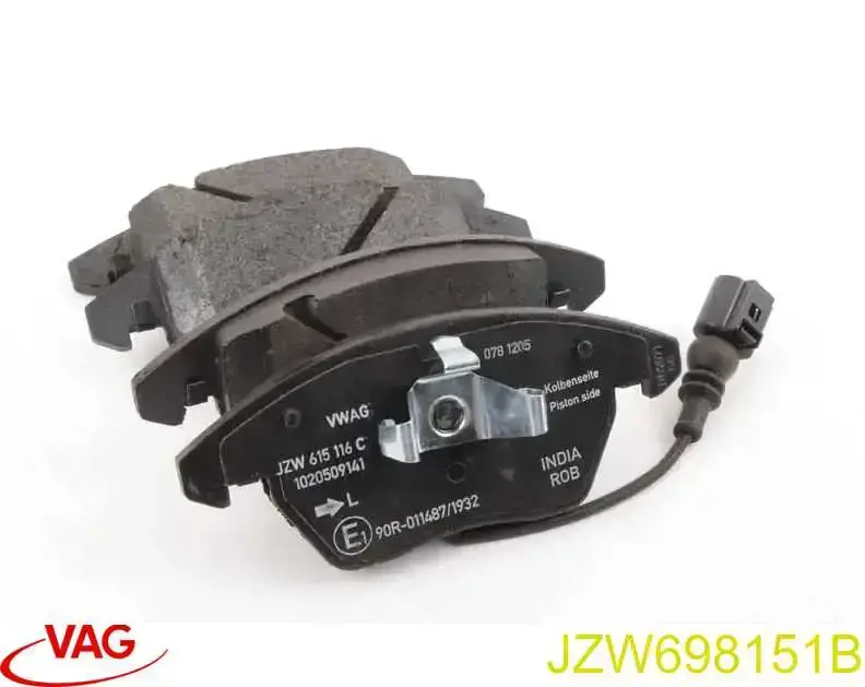 JZW698151B VAG Klocki hamulcowe przednie tarczowe