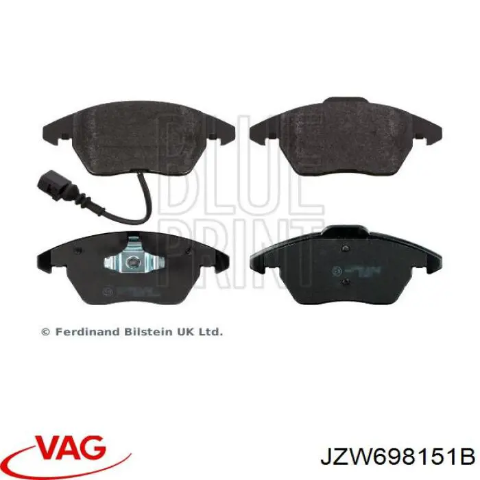 Do koszyka JZW698151B VAG Klocki hamulcowe przednie tarczowe