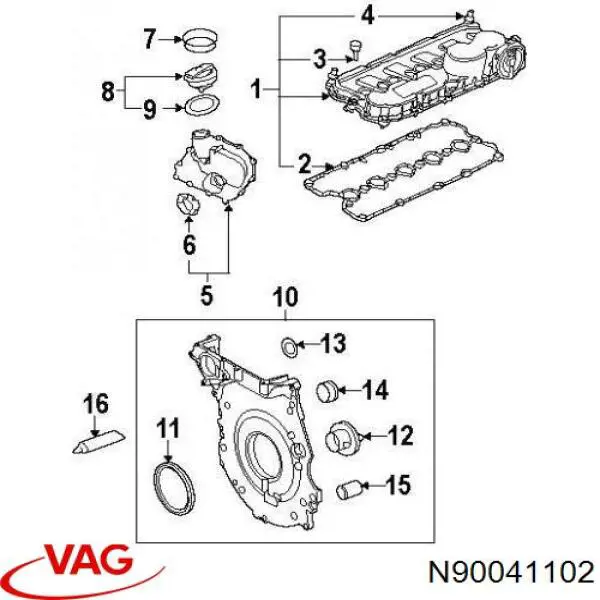 Do koszyka N90041102 VAG Pierścień uszczelniający wtryskiwacza