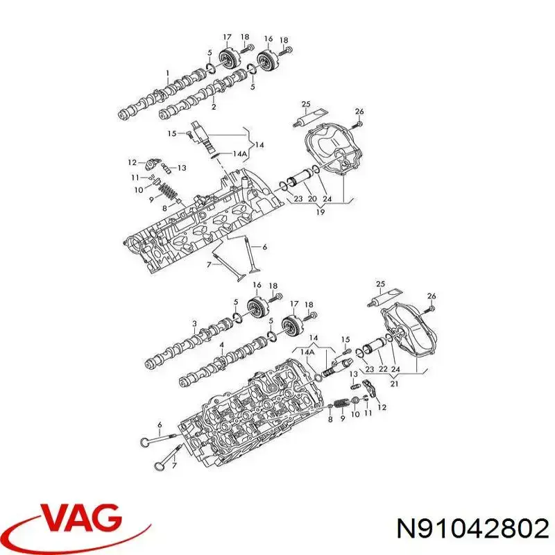 Śruba koła zębatego wałka rozrządu VAG N91042802 cena, od 5,34 USD