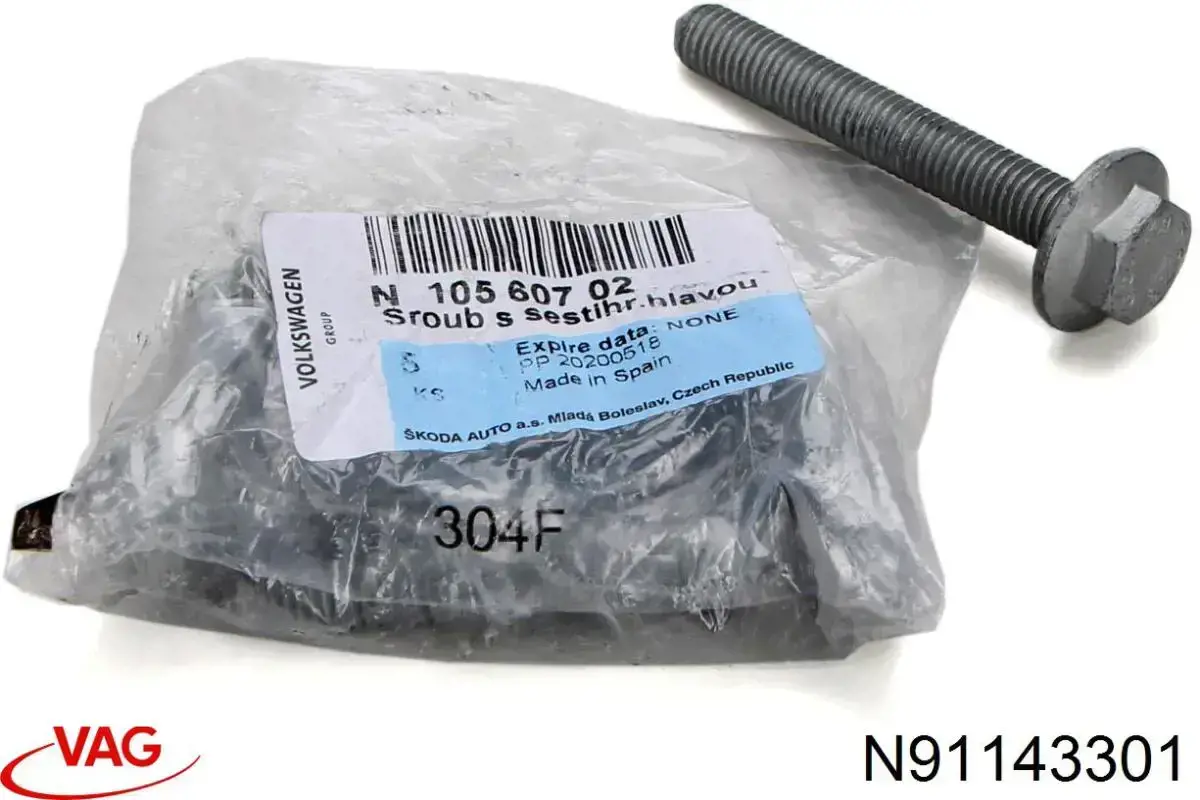 Śruba mocowania wahacza przedniego, dolnego VAG N91143301 cena, od 7,24 USD