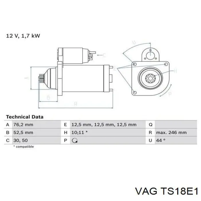Rozrusznik VAG TS18E1