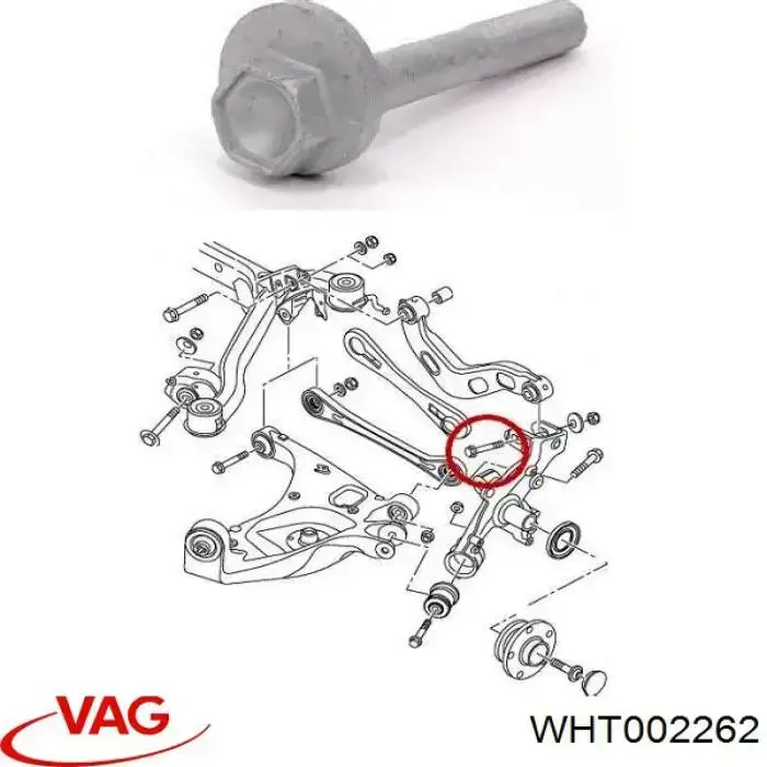 Śruba mocowania tylnego wahacza (dla zbieżności), zewnętrzna VAG WHT002262 cena, od 11,22 USD