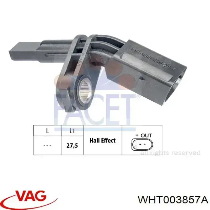Czujnik ABS tylny lewy VAG WHT003857A cena, od 14,77 USD