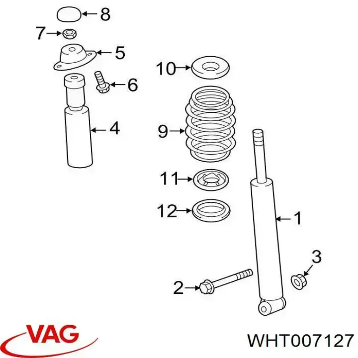 Amortyzator tylny VAG WHT007127 cena, od 30,42 USD