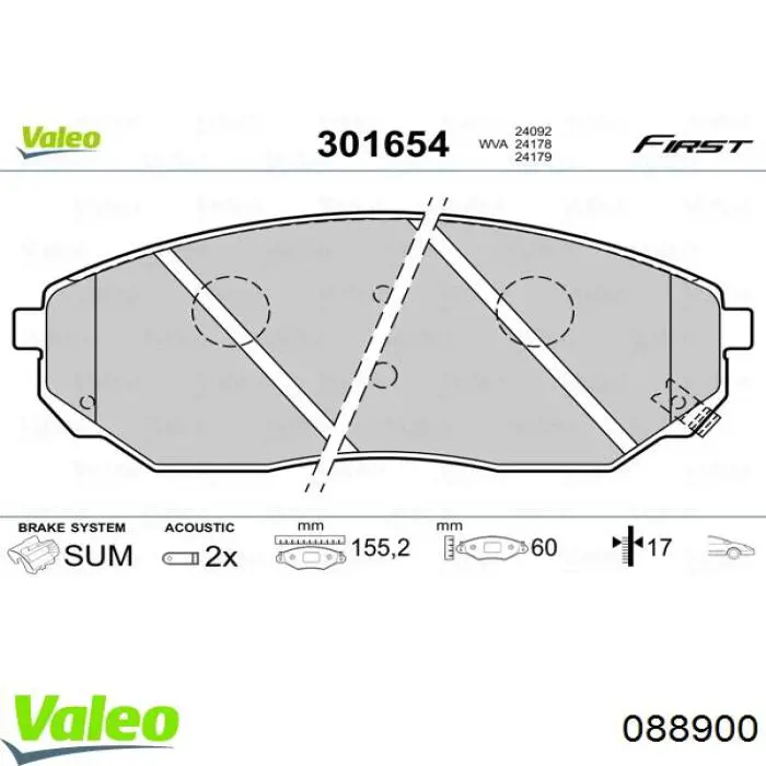 Do koszyka 088900 VALEO Lampa przeciwmgielna lewa/prawa