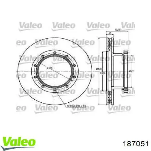 Tarcza hamulcowa przednia VALEO 187051 cena, od 207,60 USD