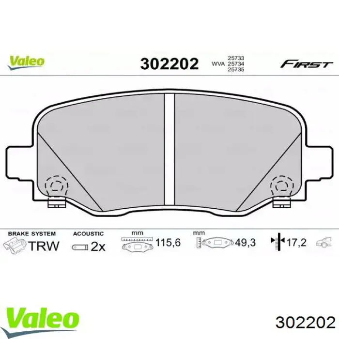 Okładziny (klocki) do hamulców tarczowych tylne VALEO 302202 cena, od 26,92 USD