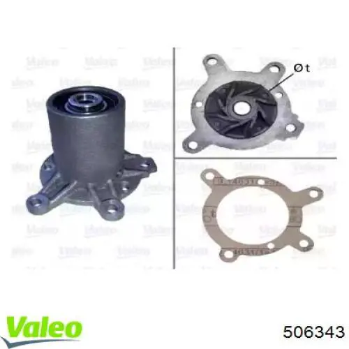 Pompa chłodząca wodna VALEO 506343 cena, od 100,62 USD