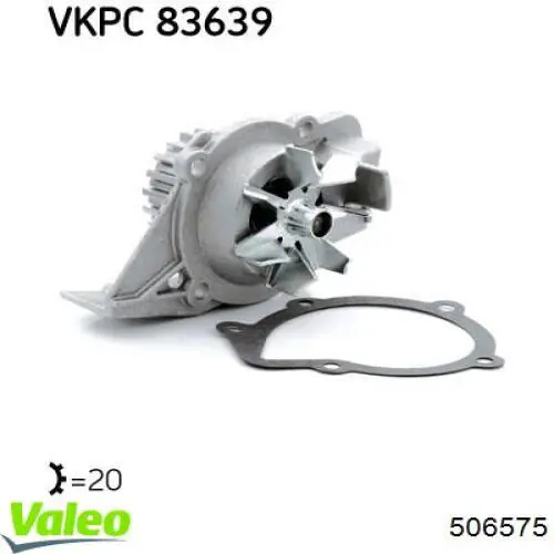 Do koszyka 506575 VALEO Pompa chłodząca wodna