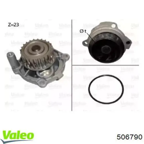 Do koszyka 506790 VALEO Pompa chłodząca wodna